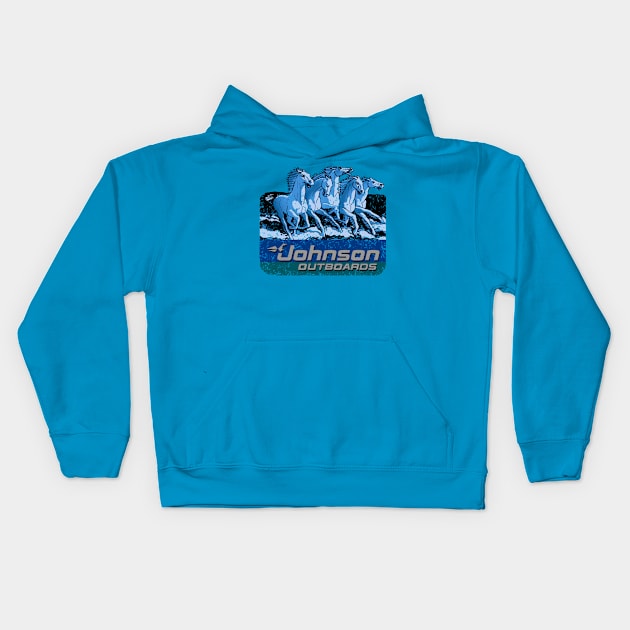 Johnson Sea Horses Kids Hoodie by Midcenturydave